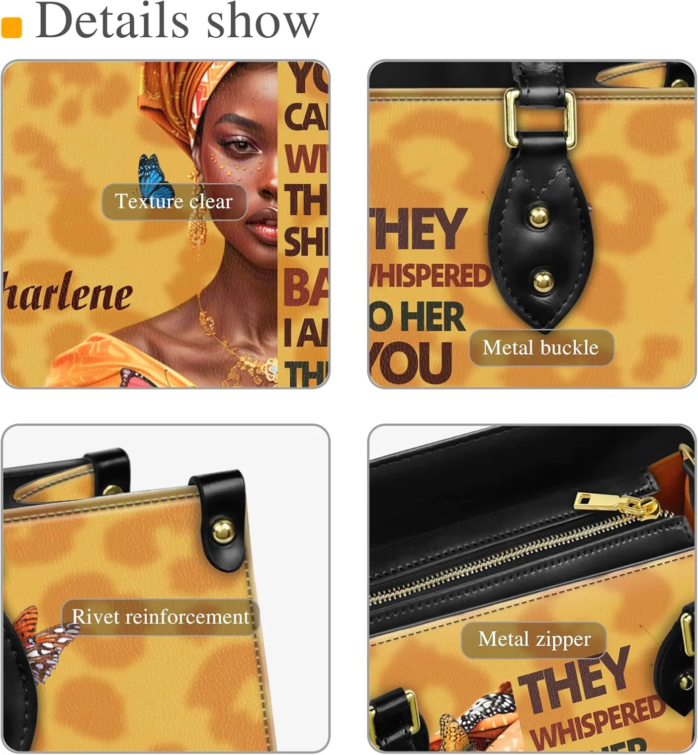 Personalized Leather Handbag For Black African Women – Matching Purse and Wallet Set – Mother's Day Gifts for Melanin Woman
