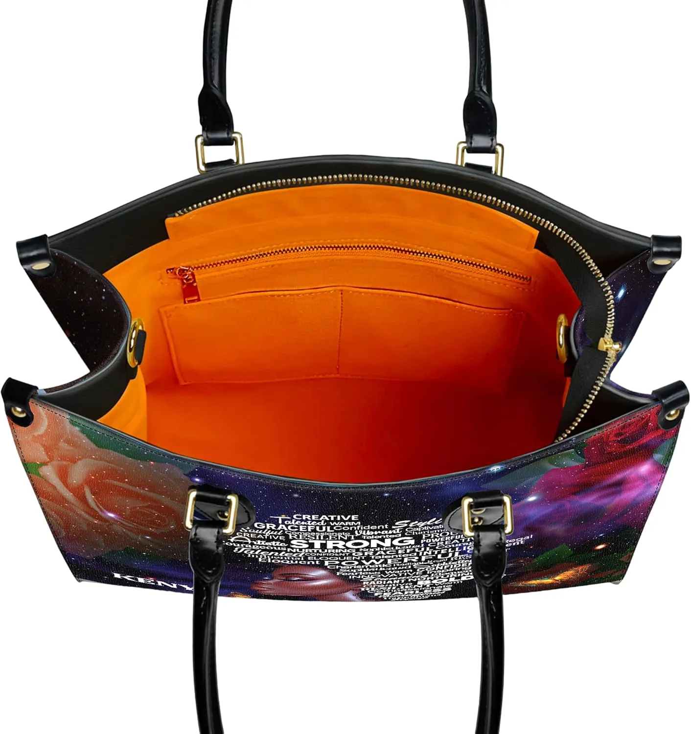 Personalized Leather Handbag with Zipper for African American Woman, Custom Purses Gift For Black Women, Mother's Day Gift