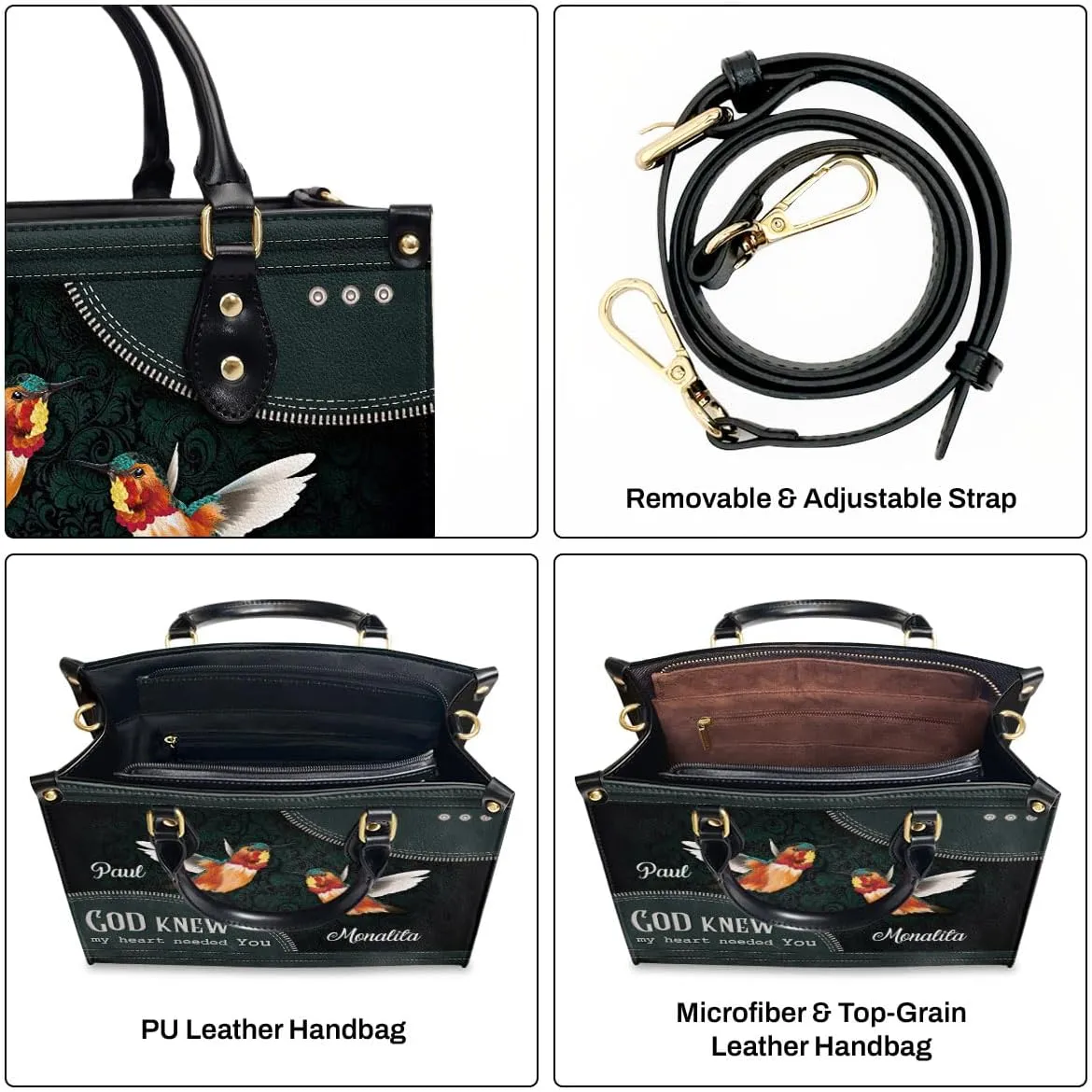 Personalized Leather Handbags For Women - Christmas Gifts For Women - Christian Gifts