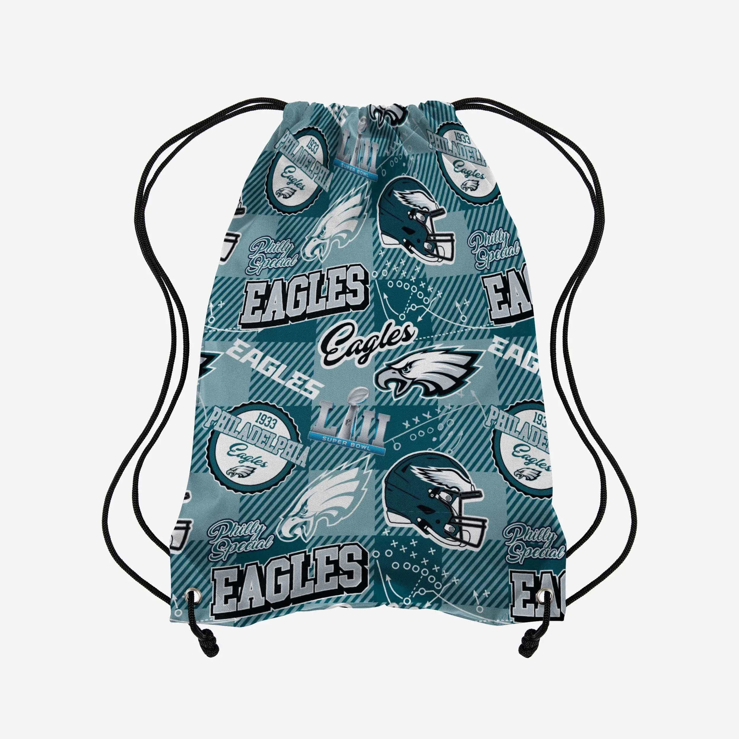 Philadelphia Eagles Thematic Repeat Print Drawstring Backpack