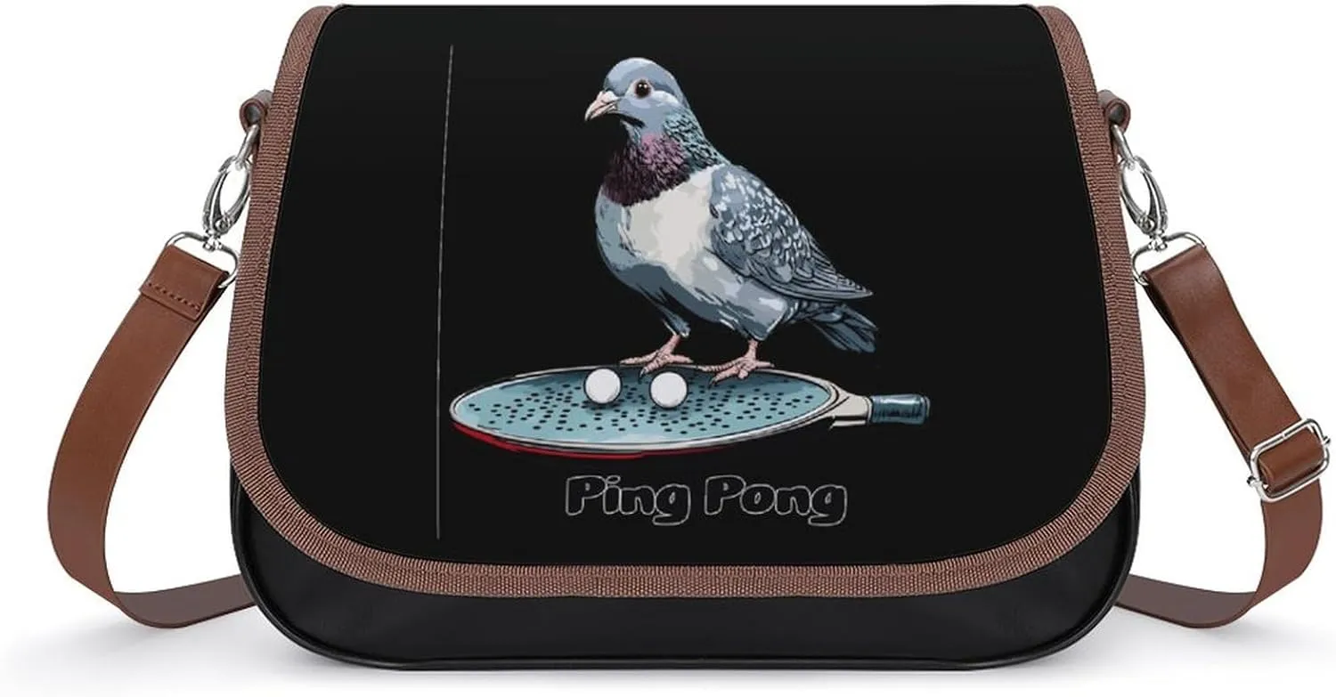 Pigeon Ping Pong Crossbody Bags for Women Leather Tote Bag Handbag Purse for Work Travel
