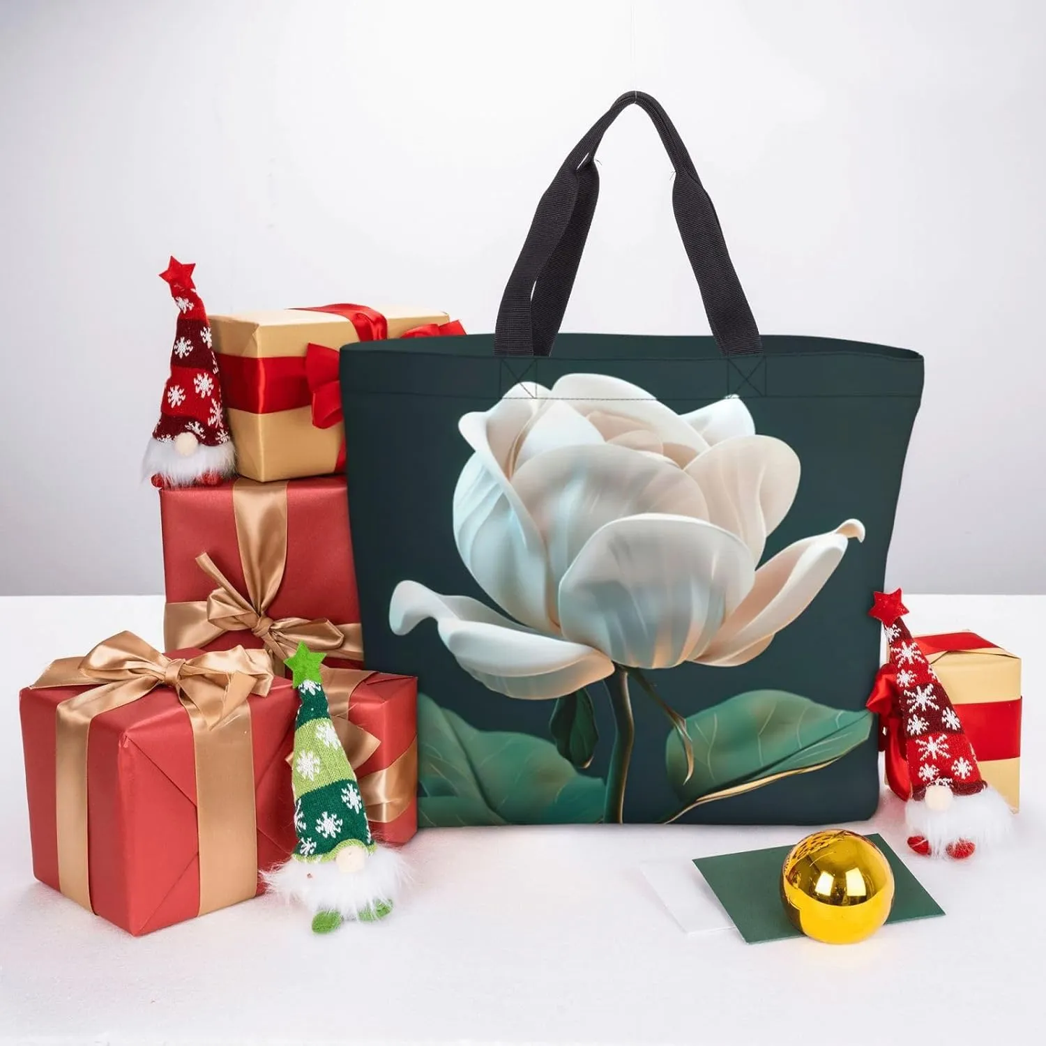 Plaid Red And Black Print Tote Bags Reusable Grocery Bag Shoulde Bag Handbag For Office Shopping Travel Women