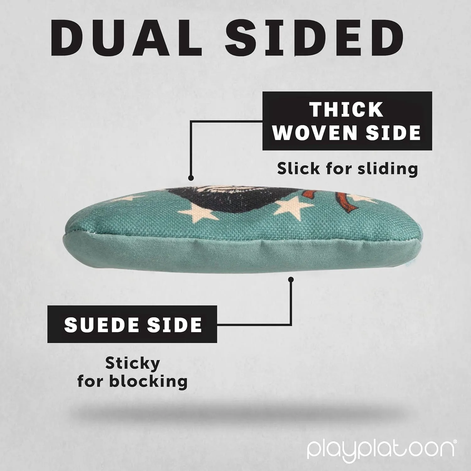 Play Platoon Tournament Series Cornhole Bags - Pro Style Dual Sided Slick and Sticky Side Bags - Set of 8 - Designed in USA