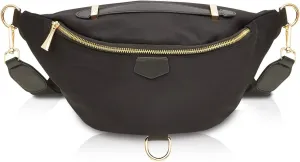 Plus Size Black Fanny Pack, Unisex Cross Body Bag with Adjustable Strap, Fashion Black Fanny Pack for Casual Outdoors Hiking Workout Traveling Running (Fits 42-54 Inch Waist) (Color : Black)