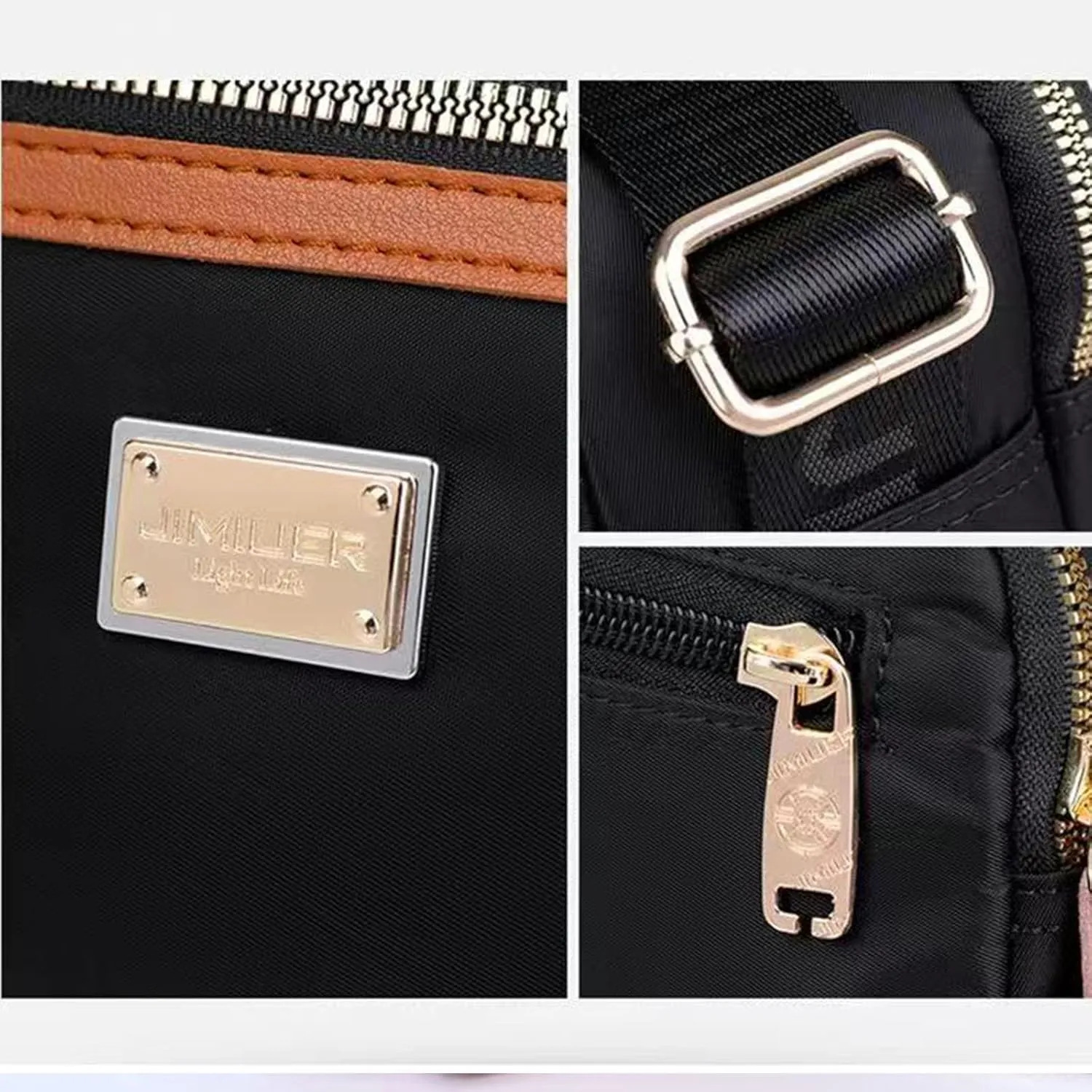Popularate Nylon Crossbody Bag, Popularate Waterproof Nylon Crossbody Bag Secure Zipper with Multi Pockets