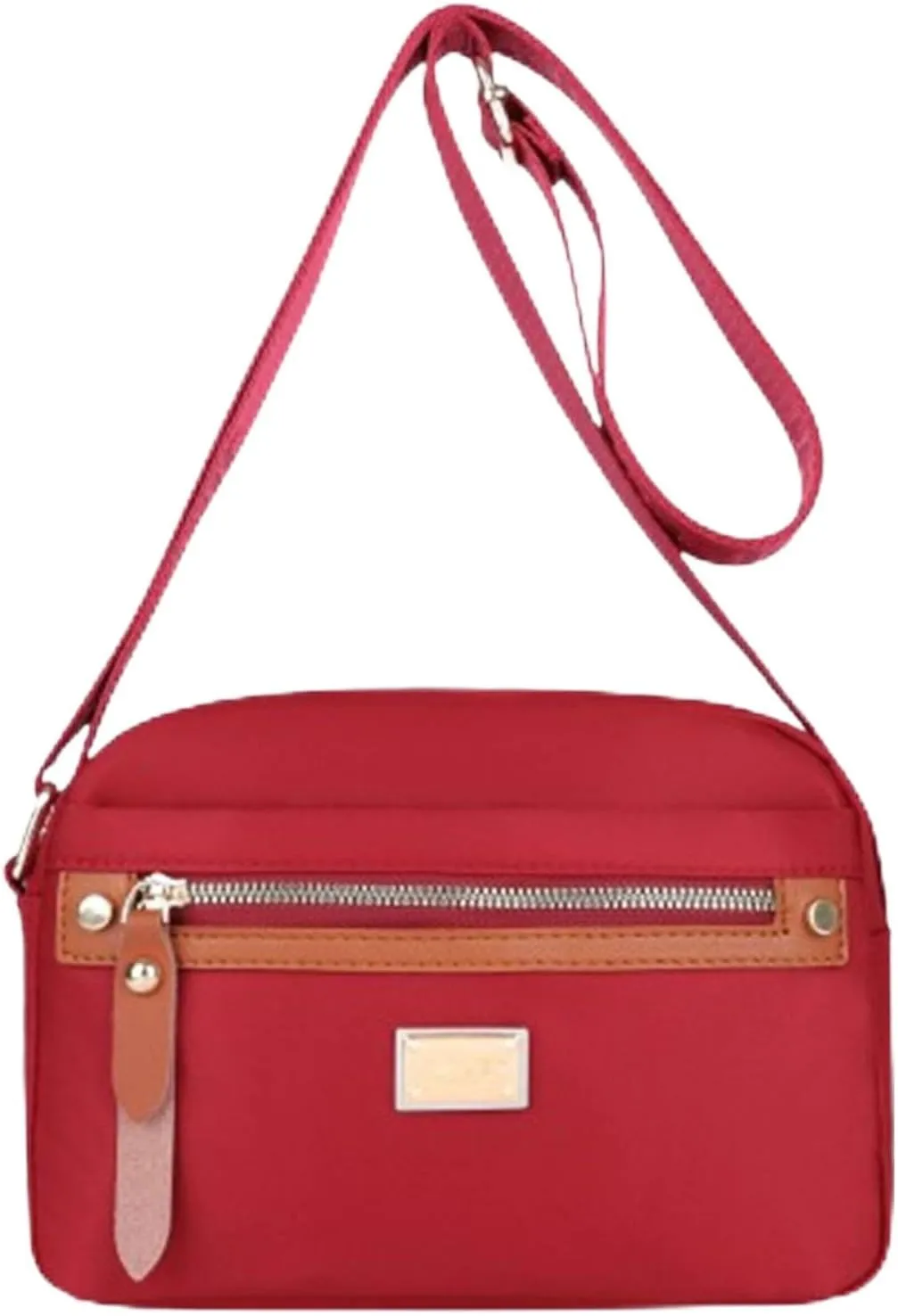 Popularate Nylon Crossbody Bag, Popularate Waterproof Nylon Crossbody Bag Secure Zipper with Multi Pockets