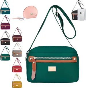 Popularate Nylon Crossbody Bag,Waterproof Fashion Multi Classic Luxury Pockets Shoulder Bags Purses for Women with Zipper