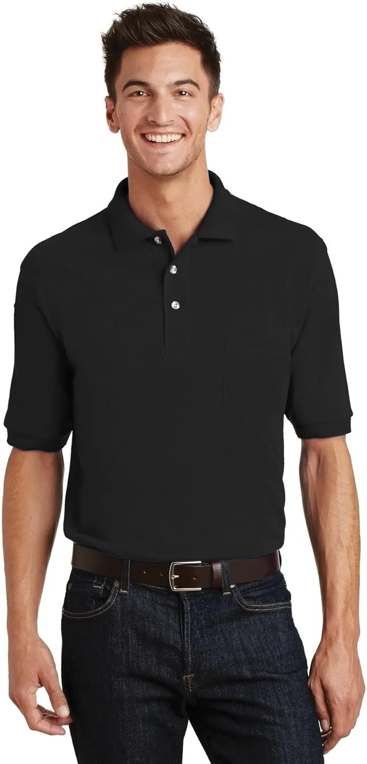 Port Authority Heavyweight Cotton Pique Polo with Pocket