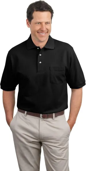 Port Authority Heavyweight Cotton Pique Polo with Pocket