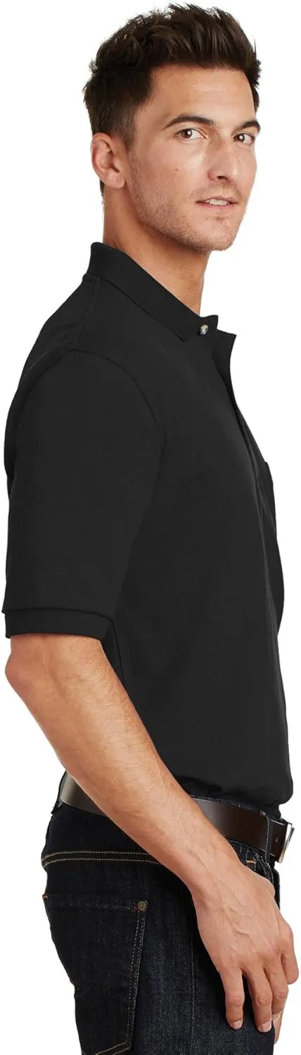 Port Authority Heavyweight Cotton Pique Polo with Pocket