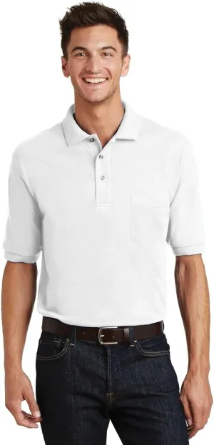 Port Authority Heavyweight Cotton Pique Polo with Pocket