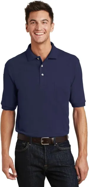 Port Authority Heavyweight Cotton Pique Polo with Pocket