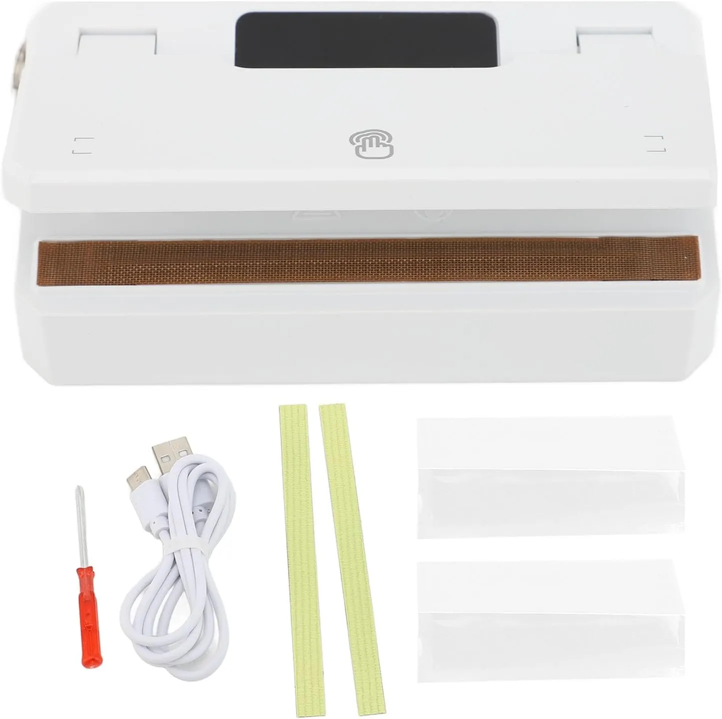 Portable Heat Sealer Cutter Rechargeable LED Display Sealing Machine Mini Snack Bags Kitchen Travel
