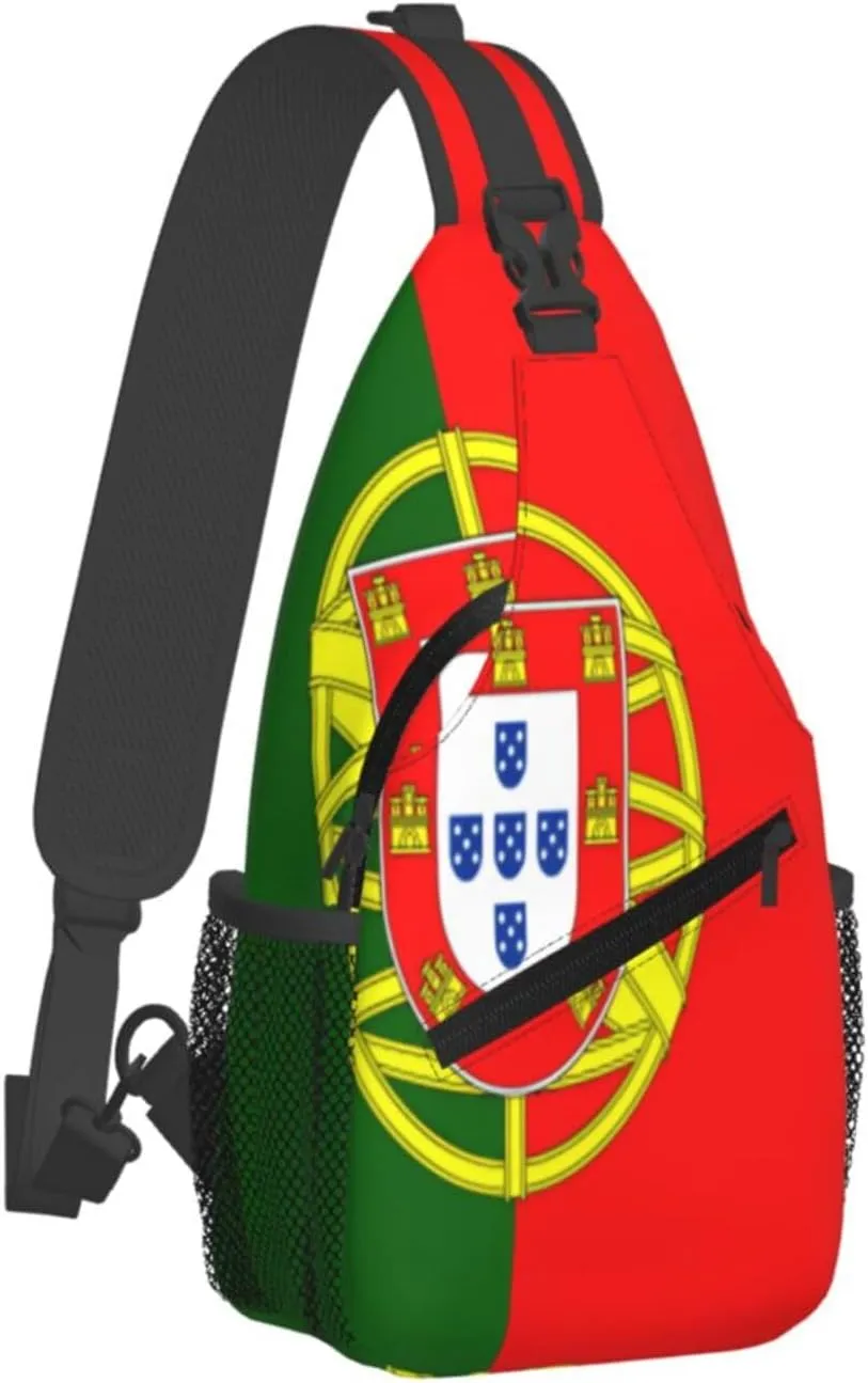 Portuguese flag Men's And Women's Small Crossbody Bags Chest Bags Daily Bags Are Suitable For Outdoor Hiking Trips