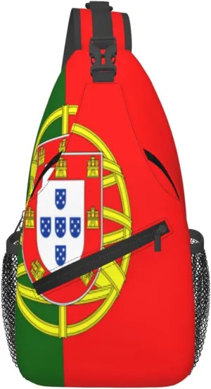 Portuguese flag Men's And Women's Small Crossbody Bags Chest Bags Daily Bags Are Suitable For Outdoor Hiking Trips