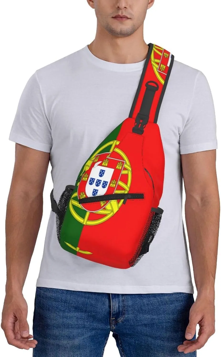 Portuguese flag Men's And Women's Small Crossbody Bags Chest Bags Daily Bags Are Suitable For Outdoor Hiking Trips