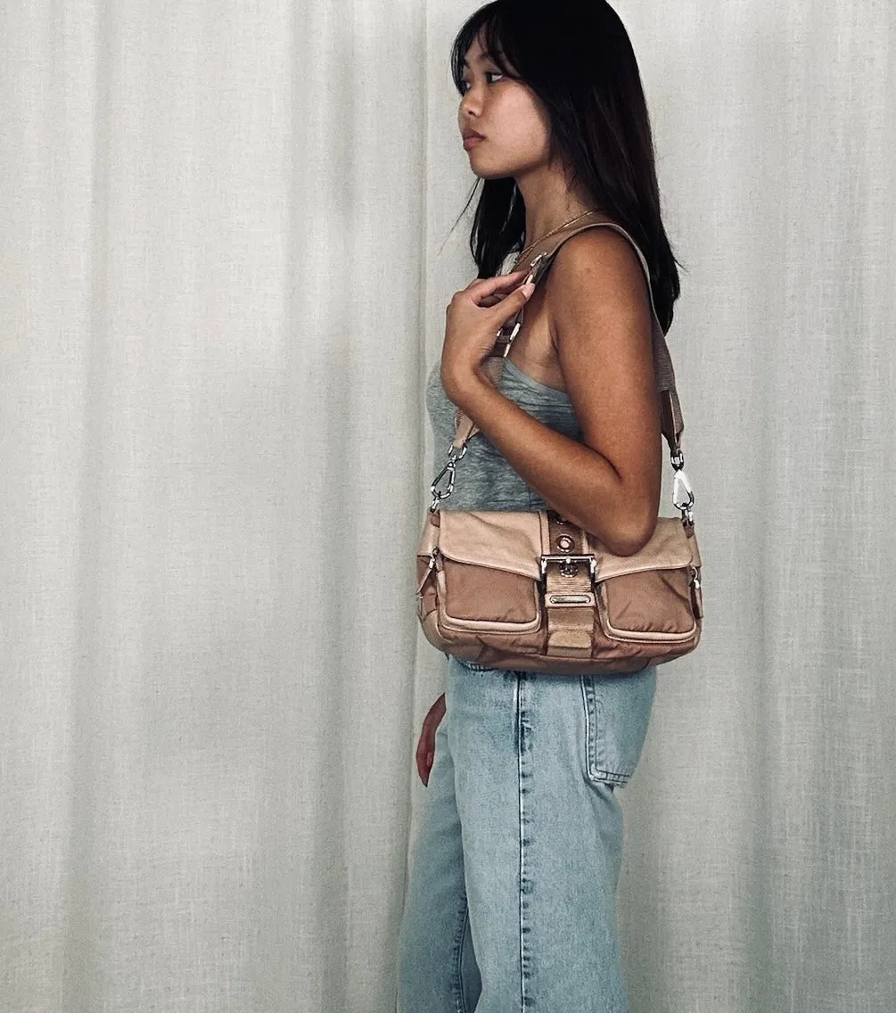 Prada Vintage Buckle 2-Pocket Shoulder Bag