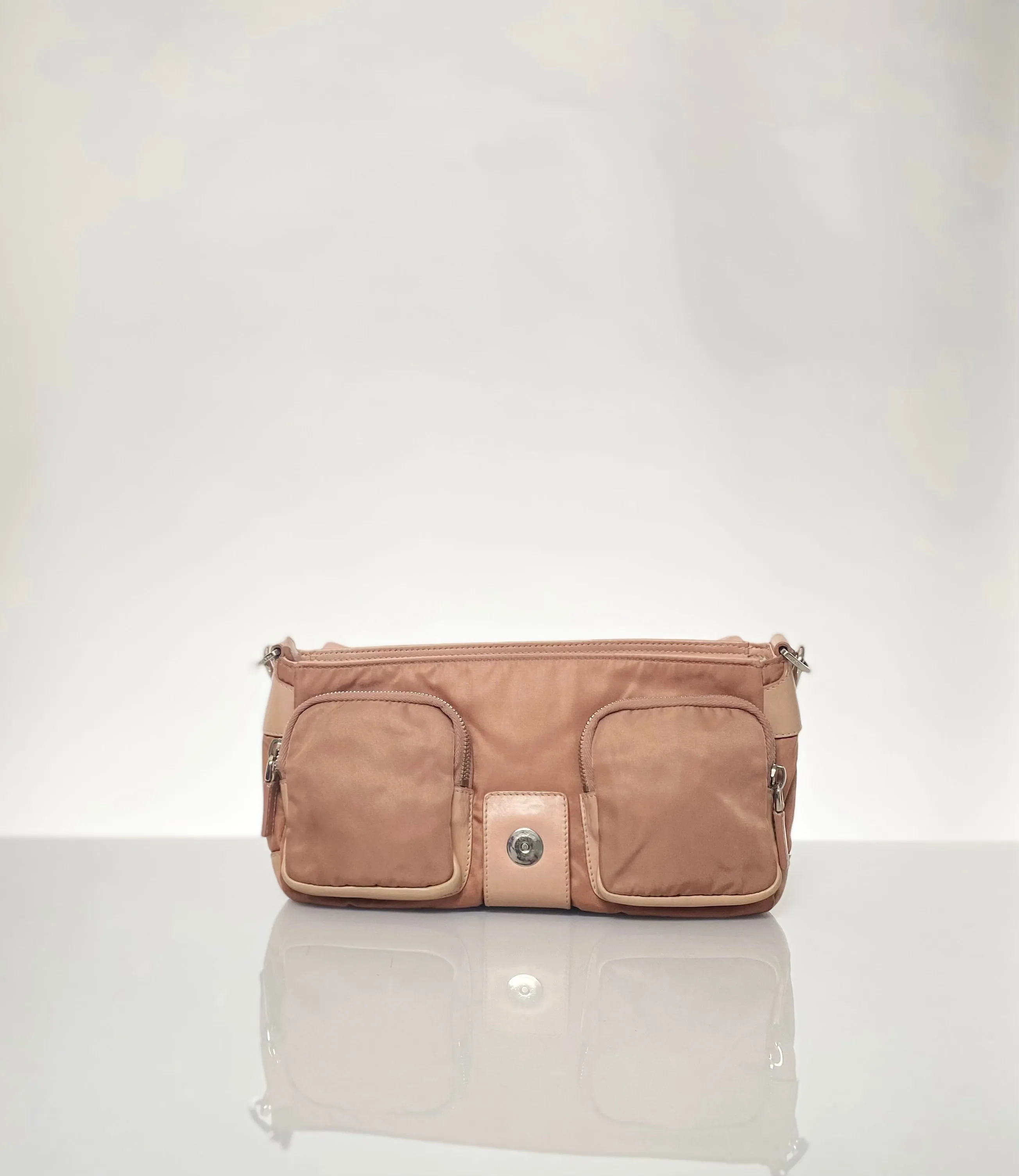 Prada Vintage Buckle 2-Pocket Shoulder Bag