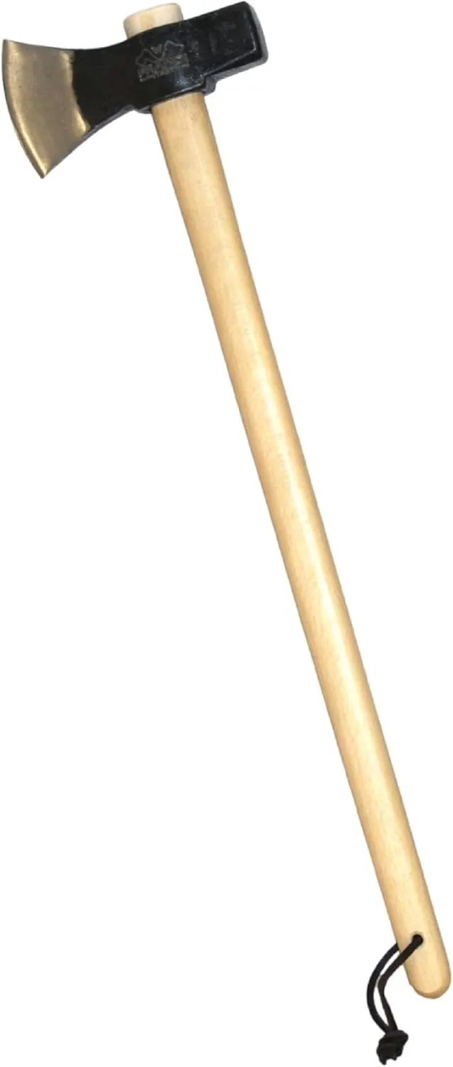 Prandi Axes Merlin C45 Forged Carbon Steel Splitting Maul - Hickory Handle with Leather String - Ideal for Firewood, Splitting, and Chopping - 35.43" L x 8.78" W, 3000g Head 3.014.30.TH - No Sheath
