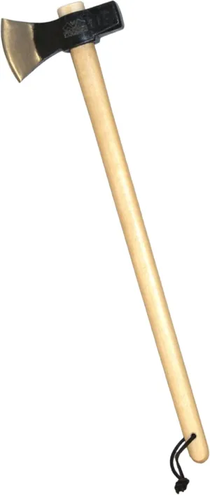 Prandi Axes Merlin C45 Forged Carbon Steel Splitting Maul - Hickory Handle with Leather String - Ideal for Firewood, Splitting, and Chopping - 35.43" L x 8.78" W, 3000g Head 3.014.30.TH - No Sheath