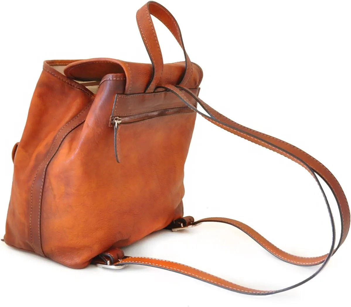 Pratesi Leather, Leather Bag Gaville Backpack in cow leather - Bruce Black