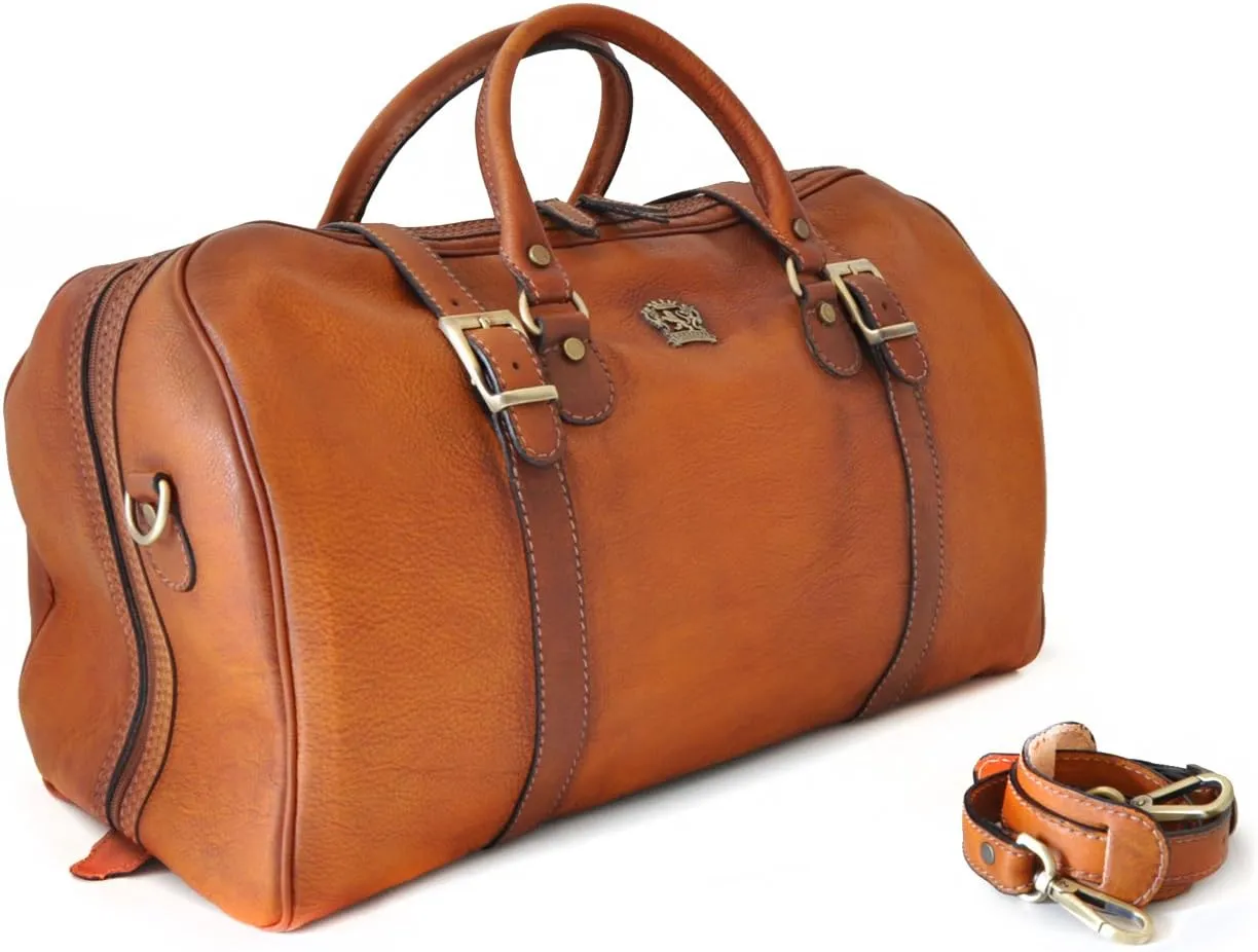 Pratesi Leather, Leather Bag Travel bag Perito Moreno in cow leather - Bruce Dark Green