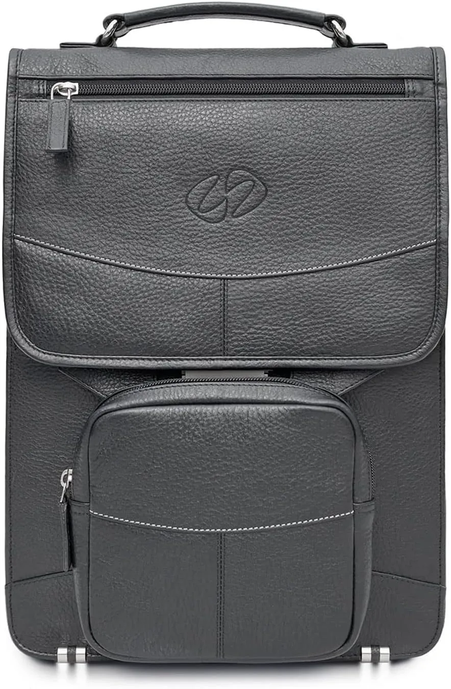 Premium Leather Vertical Briefcase/Backpack