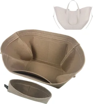 Premium Purse Organizer compatible with Cyme Bag Organizer - Handmade Tote Bag Insert 2mm Felt, Perfect Fit for Mini/Large Tote, Snug Sturdy (Brown, For Mini Cym*)