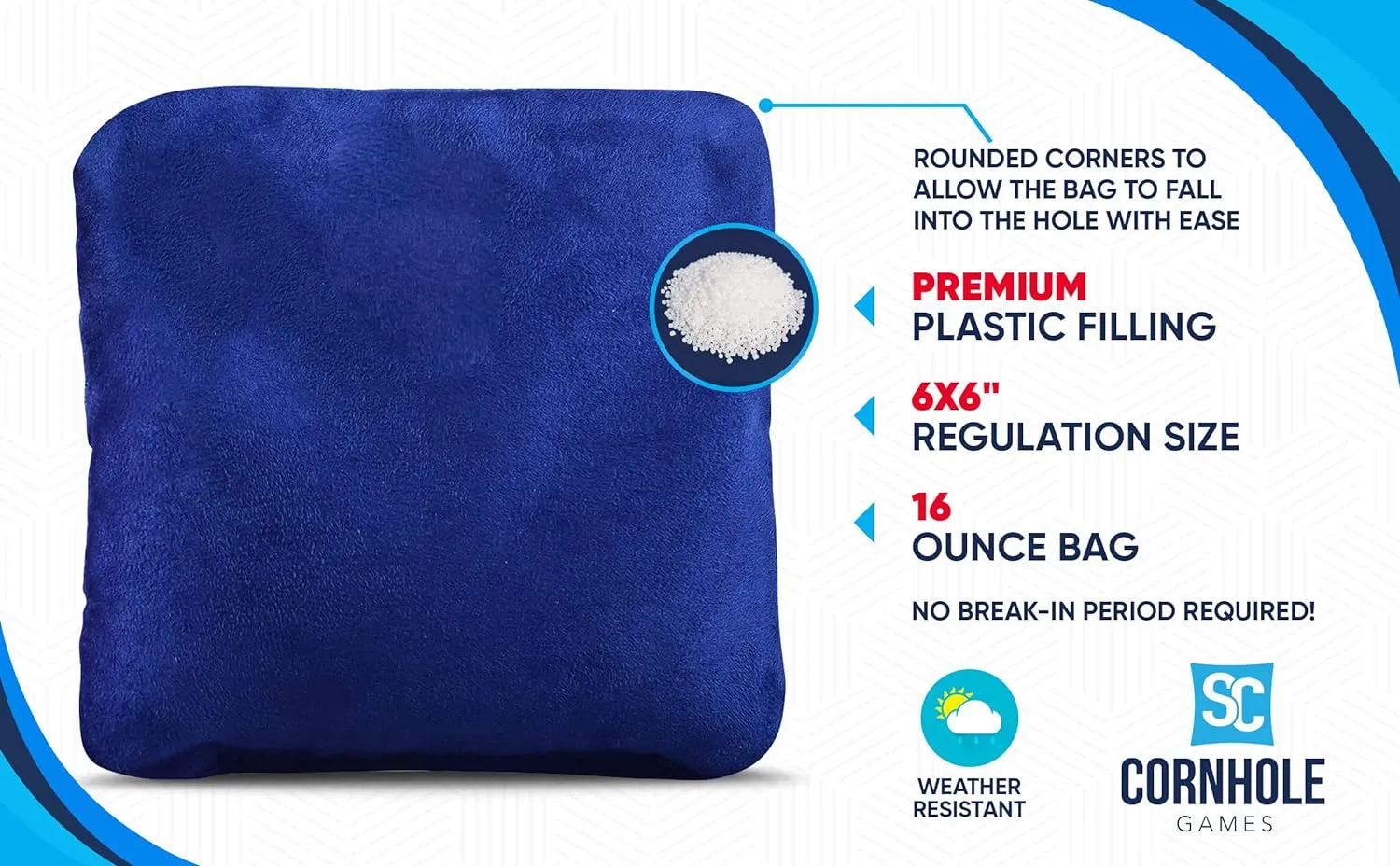 Professional Cornhole Bags (Set of 4)- Slide/Stick Pro Series Corn Hole Bags