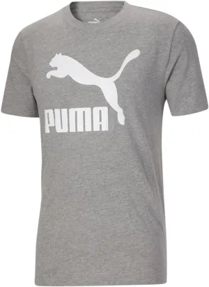PUMA Mens Classics Logo Crew Neck Short Sleeve Casual Tops Casual - Grey - Size XL