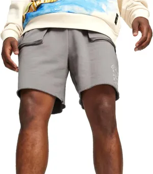 PUMA Mens Showtime Terry Shorts Casual Bottoms Casual - Grey - Size L