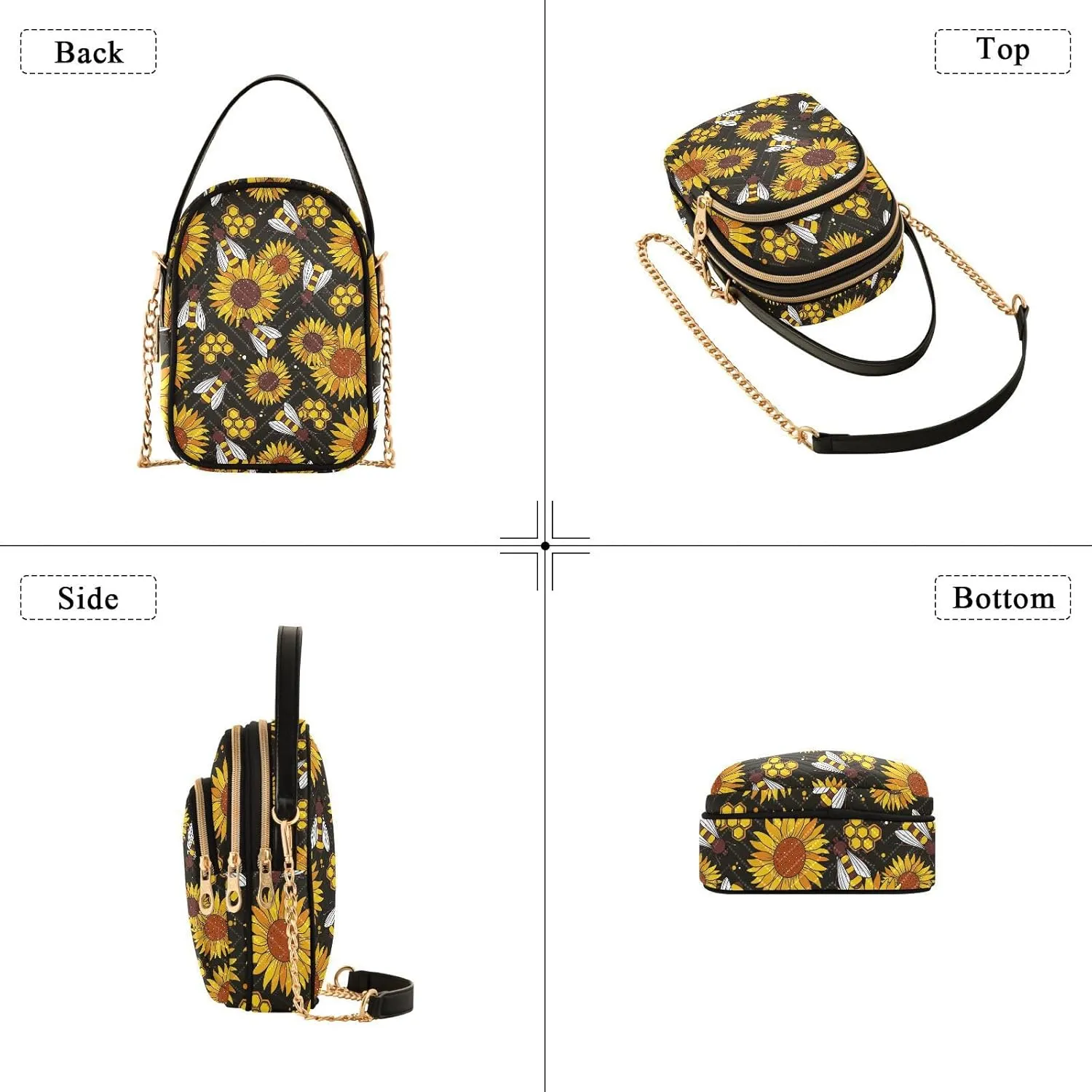 Quilted Crossbody Bags for Women Trendy, Women's Crossbody Handbags Pink Butterfly Travel Cell Phone Purses Bags