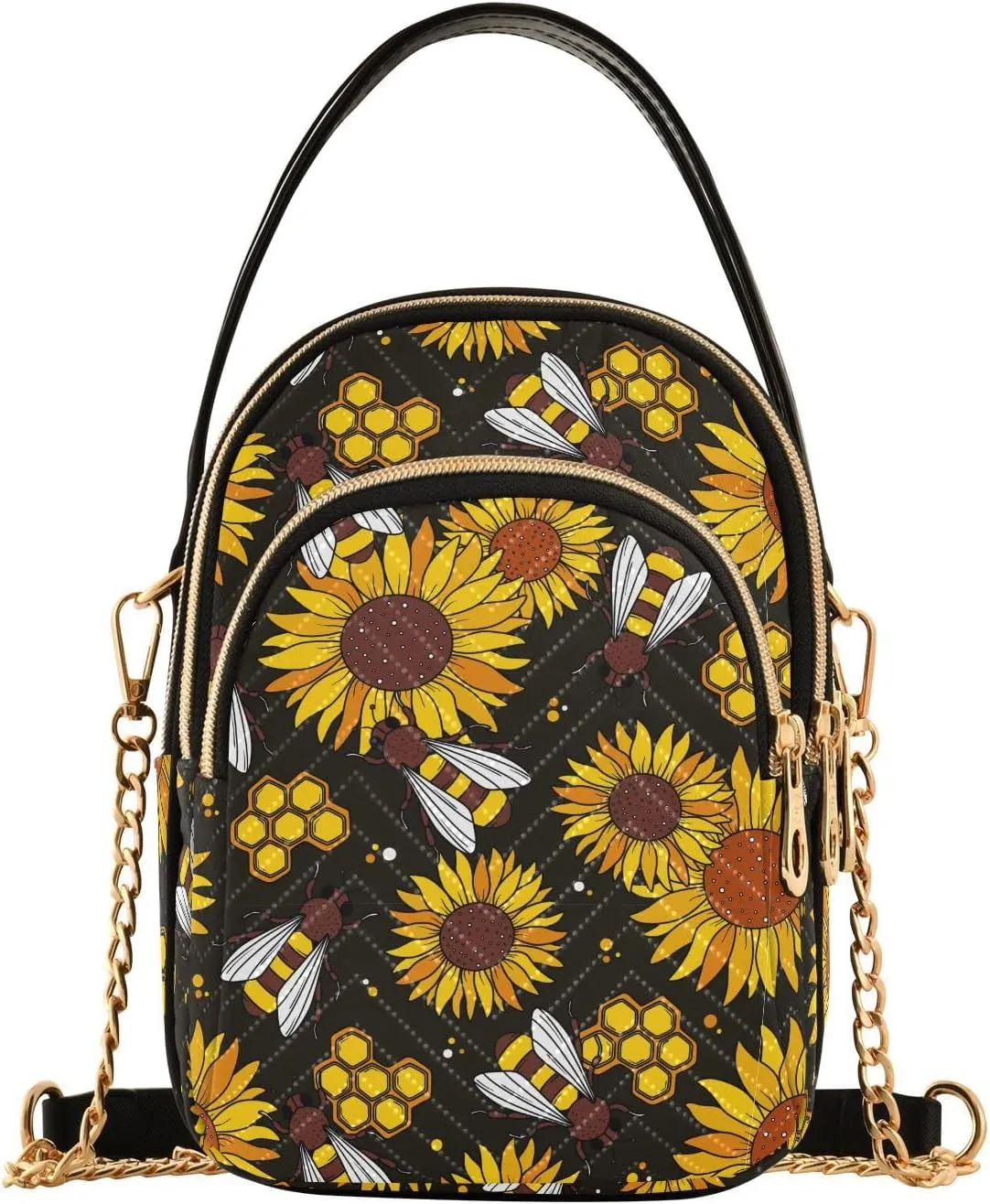 Quilted Crossbody Bags for Women Trendy, Women's Crossbody Handbags Pink Butterfly Travel Cell Phone Purses Bags