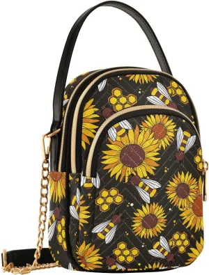Quilted Crossbody Bags for Women Trendy, Women's Crossbody Handbags Pink Butterfly Travel Cell Phone Purses Bags
