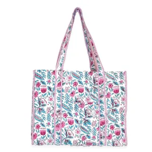Quilted Tote bag with travel pouch