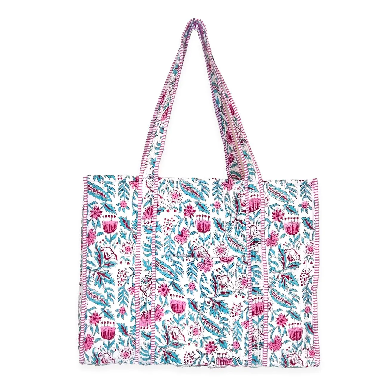 Quilted Tote bag with travel pouch