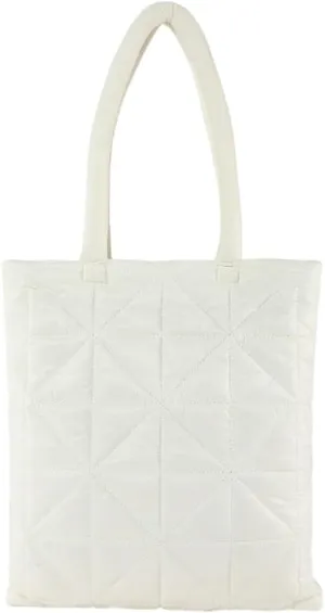 Quilted Tote Bags for Women Lightweight Padding Down Cotton Shoulder Bag Padded Large Handbag Top Handle Purse