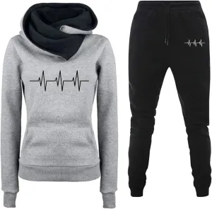 QWENTMTNTY Tracksuit Women 2 Piece Outfits Cotton Oversized Hoodies Pullover and Pants Sets Long Sleeve Solid Sweatsuits