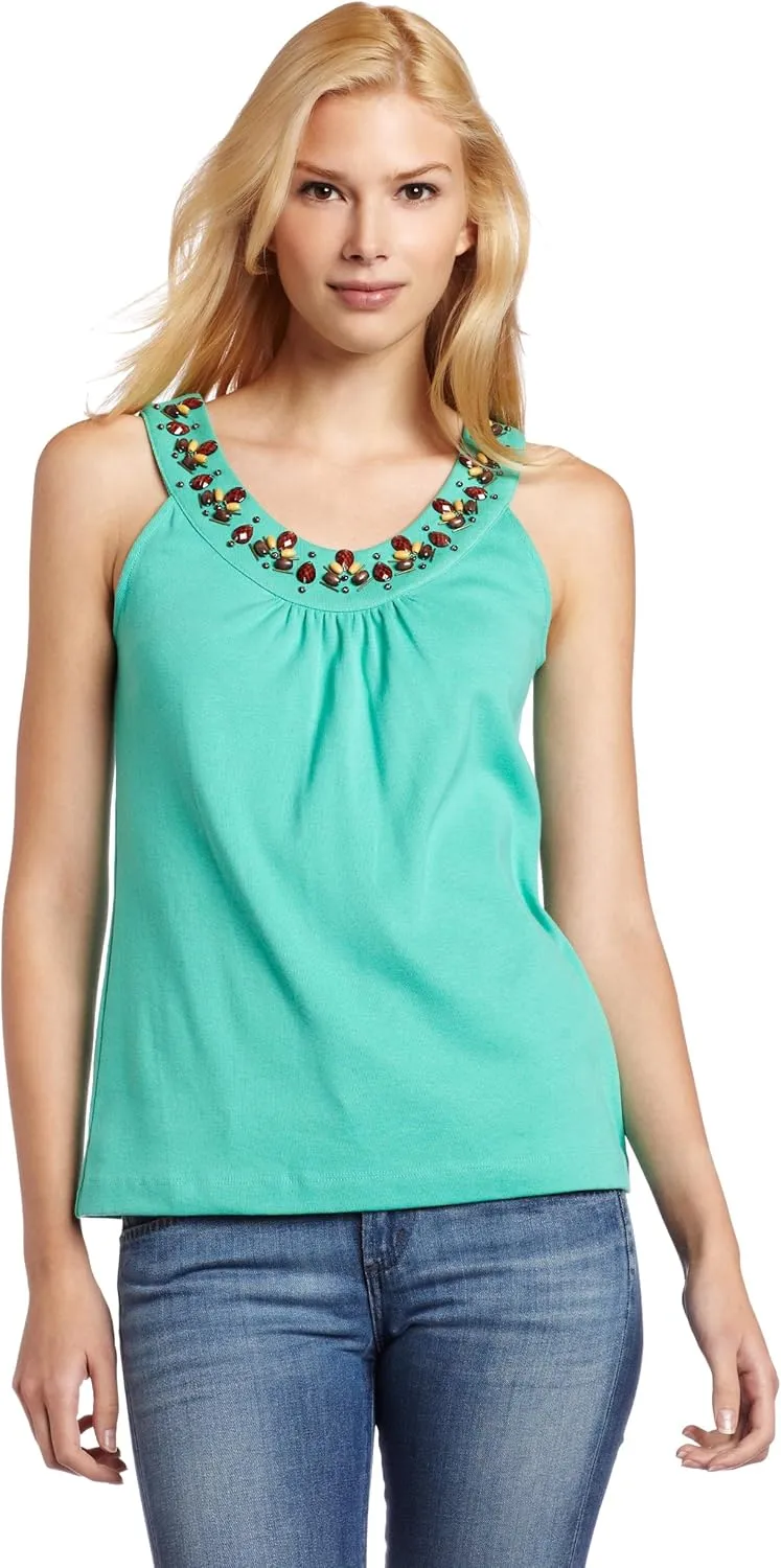 Rafaella Women's Solid Beaded Top