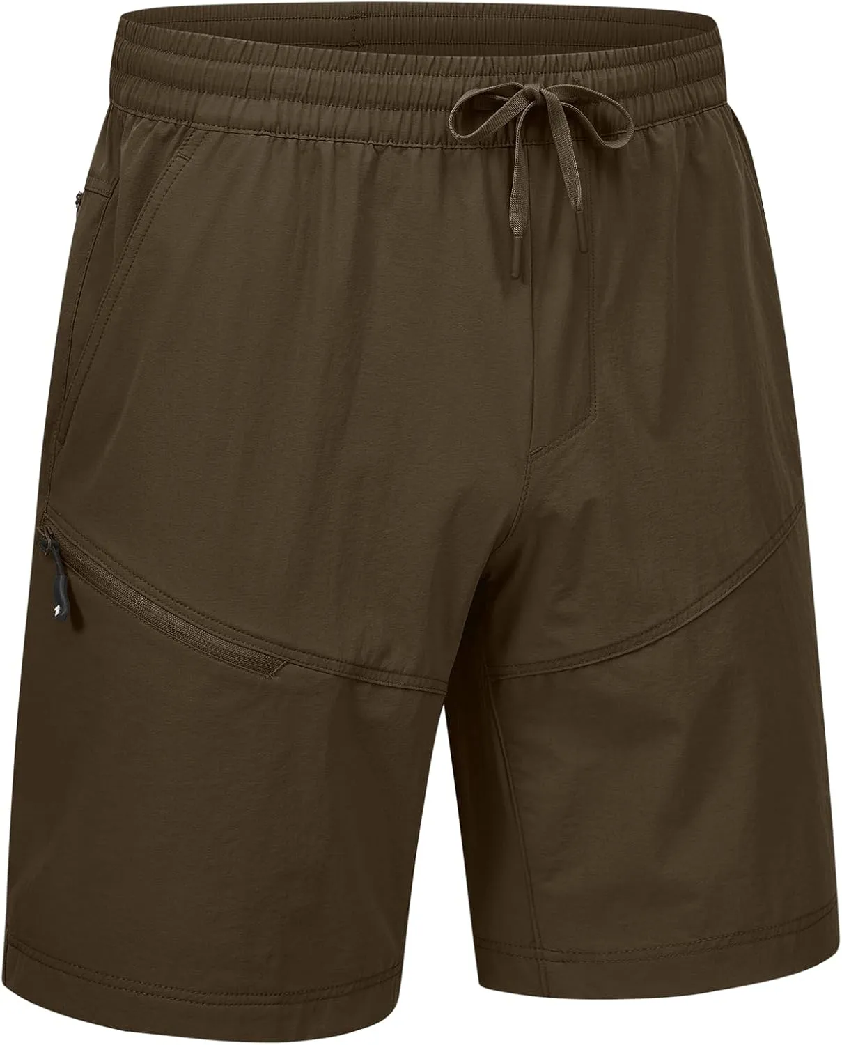 Rdruko Men's Hiking Shorts 9'' Quick Dry Lightweight Work Cargo Outdoor Elastic Waist Shorts with Zipper Pockets