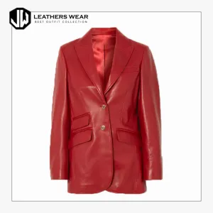 Real Leather Blazer Womens