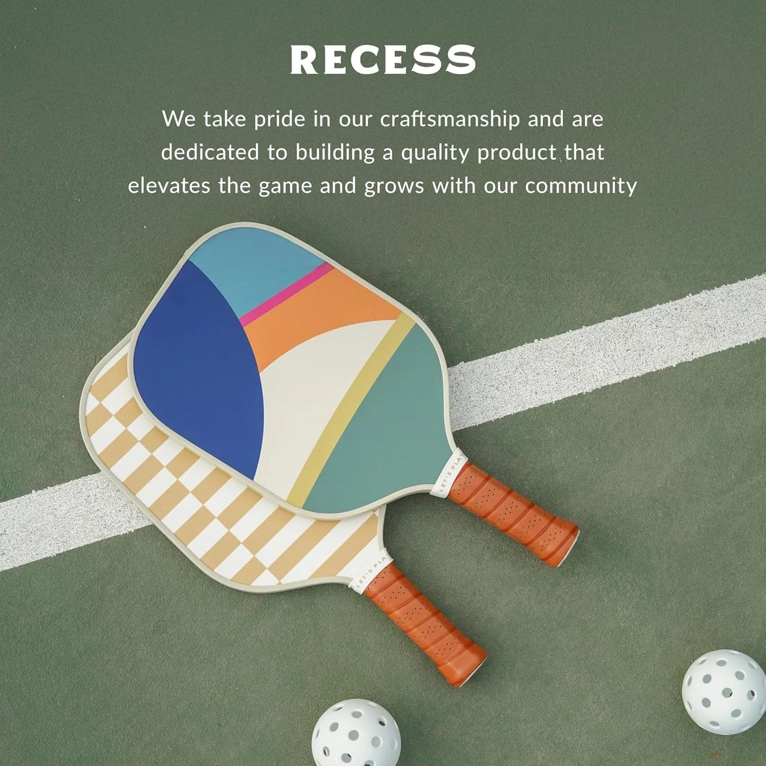 Recess Premium Pickleball Paddle - Strong & Durable Fiberglass Surface, Lightweight, Honeycomb Core & Comfort Grip Handles - Tournament or Casual Play, USAPA Approved