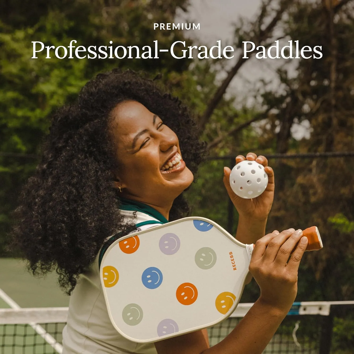 Recess Premium Pickleball Paddle - Strong & Durable Fiberglass Surface, Lightweight, Honeycomb Core & Comfort Grip Handles - Tournament or Casual Play, USAPA Approved