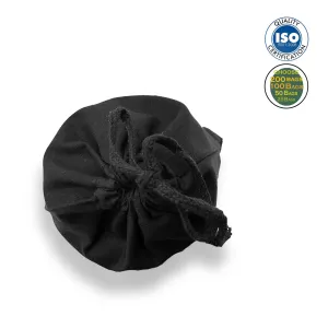 Recycled Cotton Single Drawstring Black Bags Large 10x12 inches