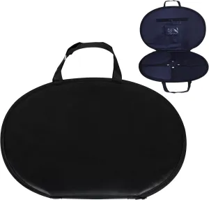 Regalia Chain Collar Case – Soft Padded Faux Leather Bag with Secure Straps & Zipper Pocket – 5 Color Options (BLACK)