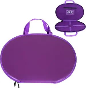 Regalia Chain Collar Case – Soft Padded Faux Leather Bag with Secure Straps & Zipper Pocket – 5 Color Options (PURPLE)