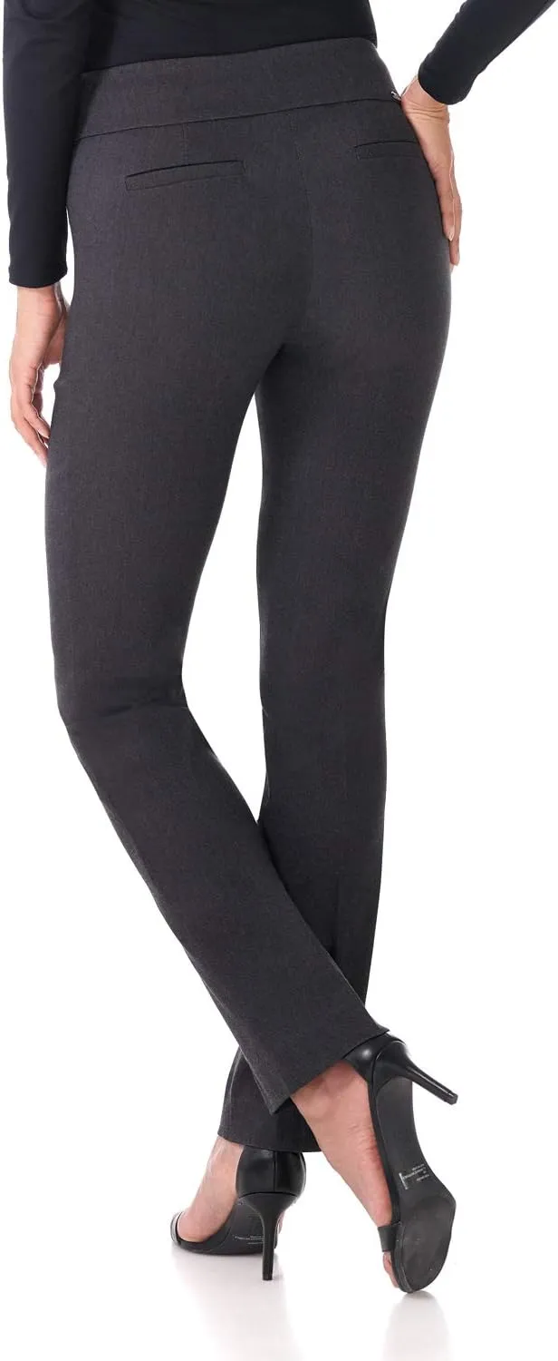 Rekucci Women's Ease Into Comfort Pull-On Straight Pant with Pockets