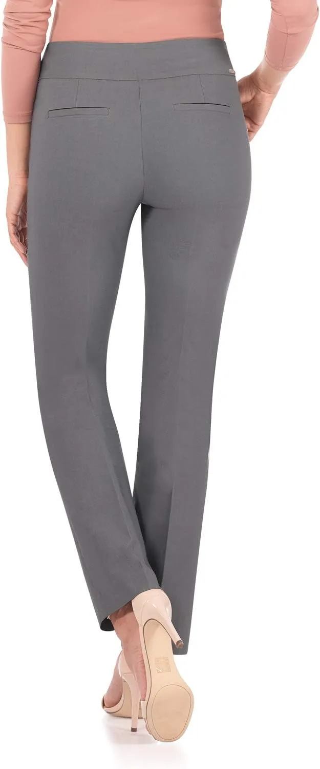 Rekucci Women's Ease Into Comfort Pull-On Straight Pant with Pockets