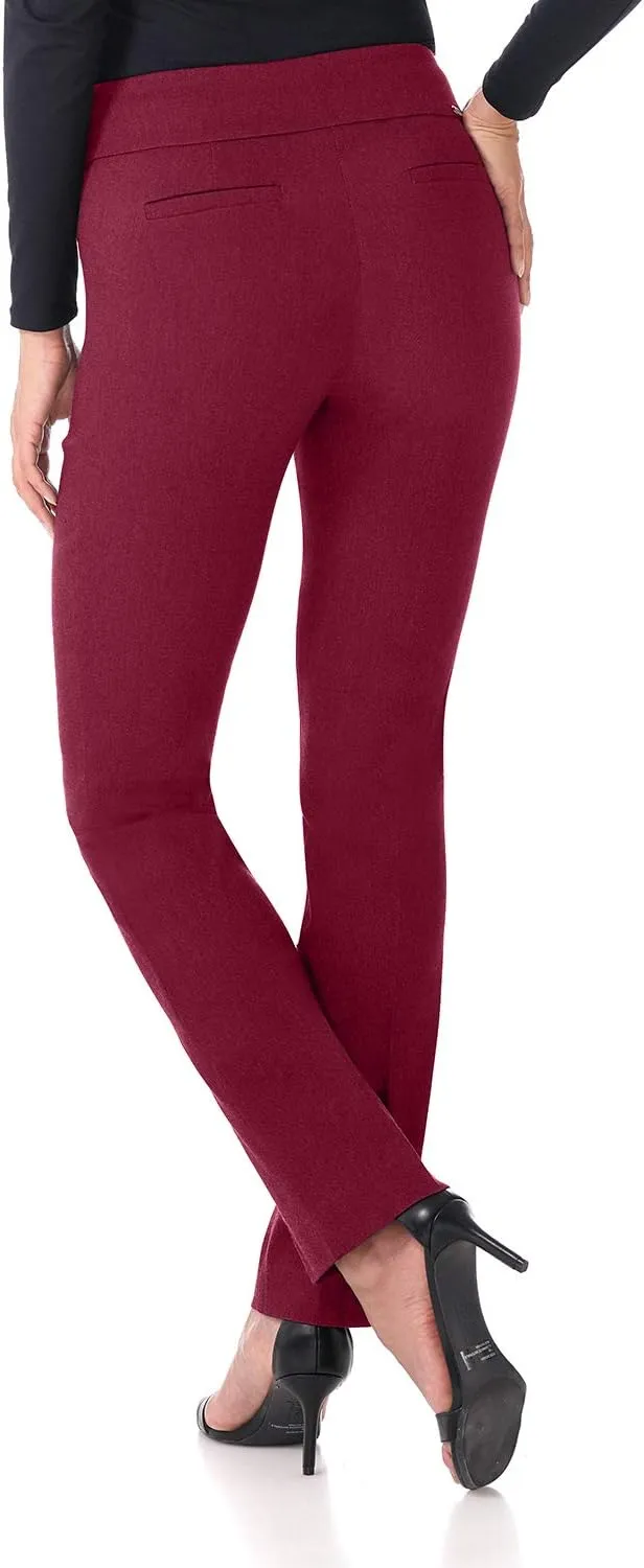 Rekucci Women's Ease Into Comfort Pull-On Straight Pant with Pockets