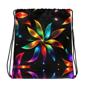 Retro Rainbow Pinwheel Drawstring bag